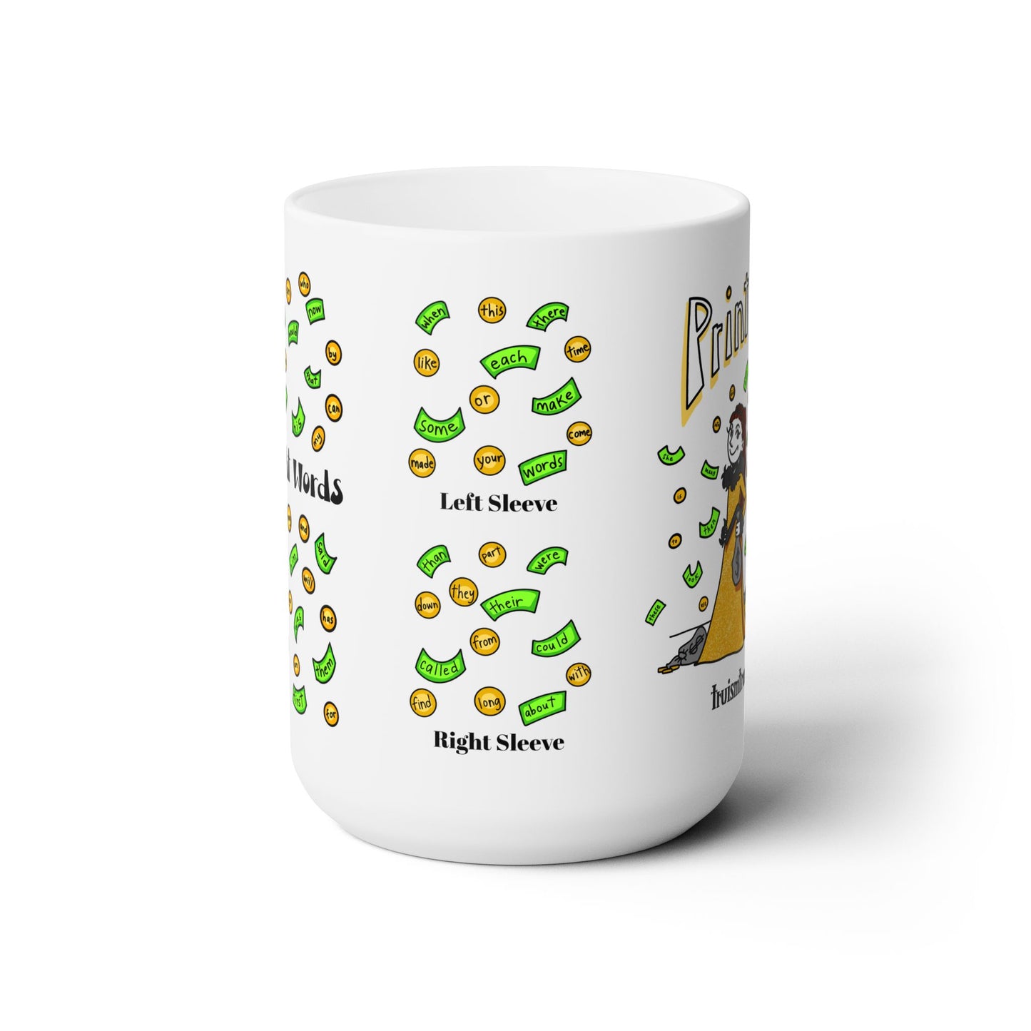 1-100 Print Rich: High-Frequency Fry Sight Words (Ceramic Mug 15oz)