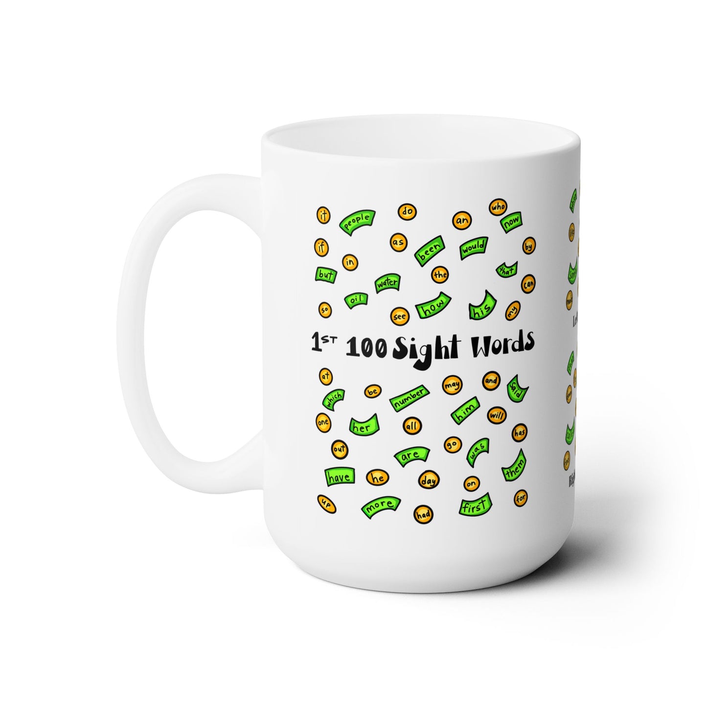 1-100 Print Rich: High-Frequency Fry Sight Words (Ceramic Mug 15oz)